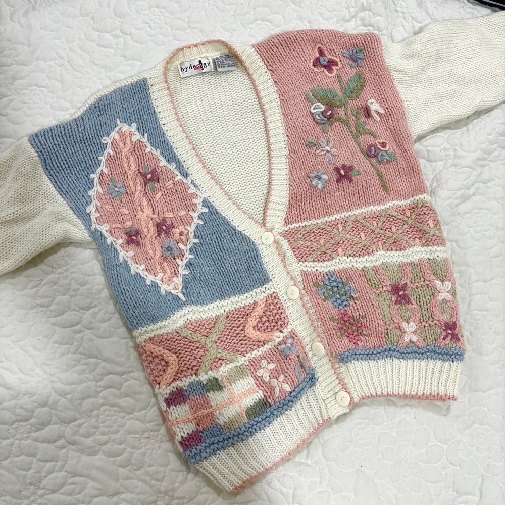 Vintage 90s y2k knit grandma cardigan